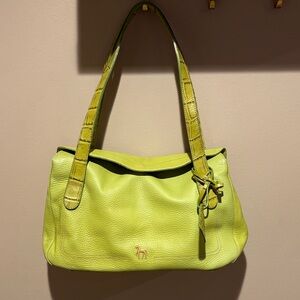 Beautiful Green Pebbled leather Shoulder Bag made in Spain